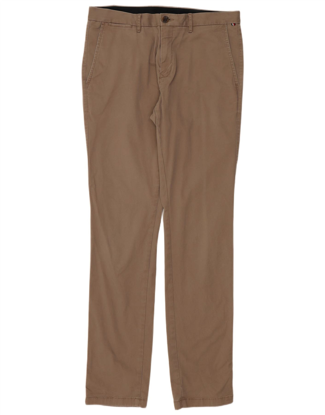 TOMMY HILFIGER Slim Chino Bukser til mænd W34 L33 Beige Bomuld
