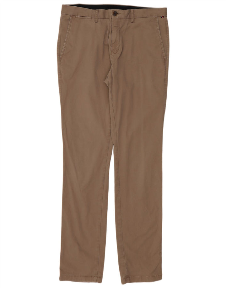 TOMMY HILFIGER Slim Chino Bukser til mænd W34 L33 Beige Bomuld