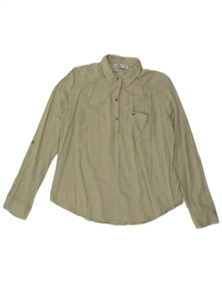 Hollister Dame Pullover Shirt UK 14 Medium Green Bomuld
