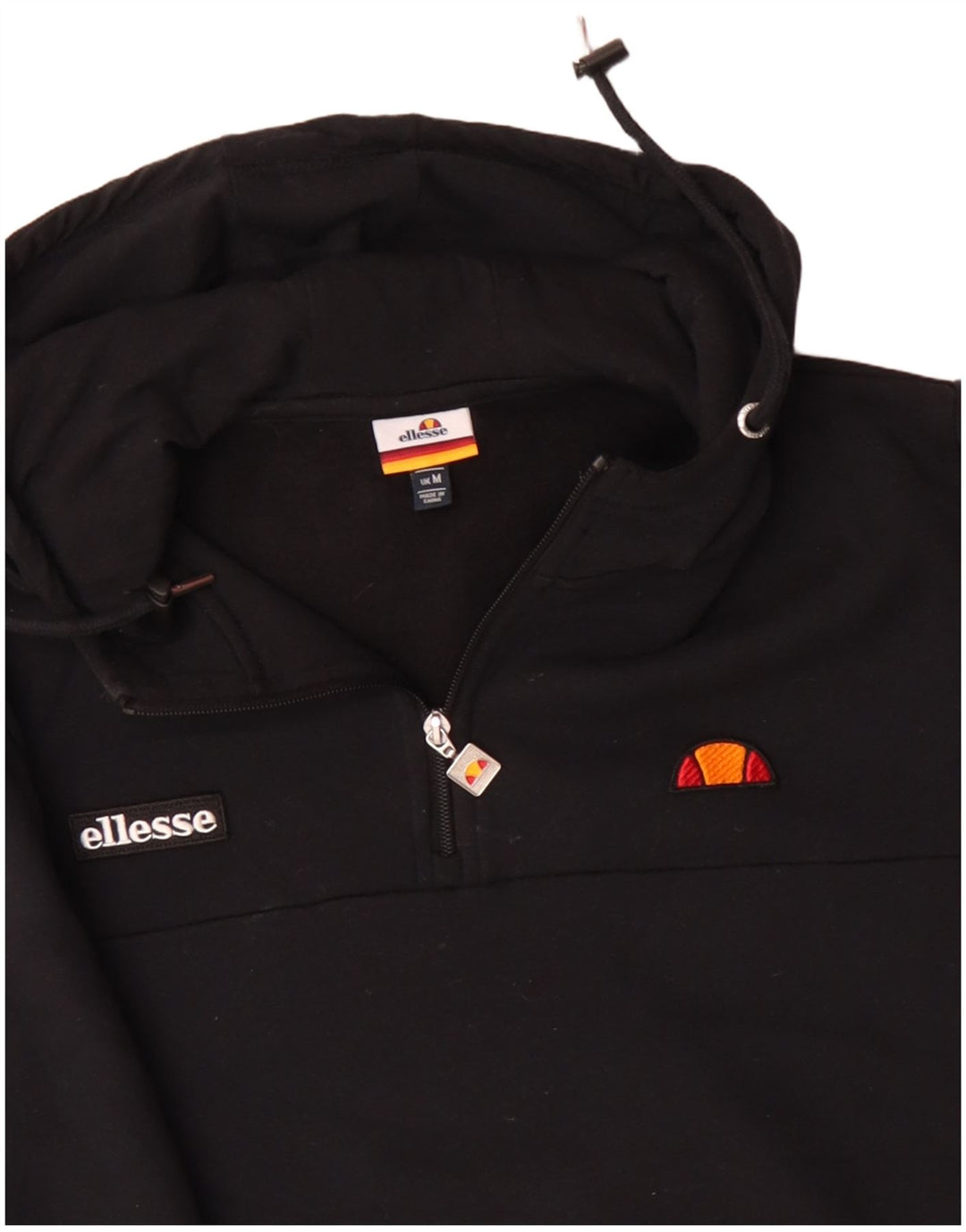 ELLESSE Hættetrøje med lynlås til mænd mellem sort bomuld