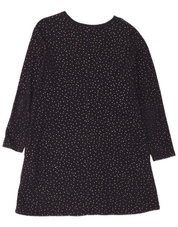 Boden Dame Langærmet T-Shirt Kjole UK 12 Medium Navy Blue Spotted