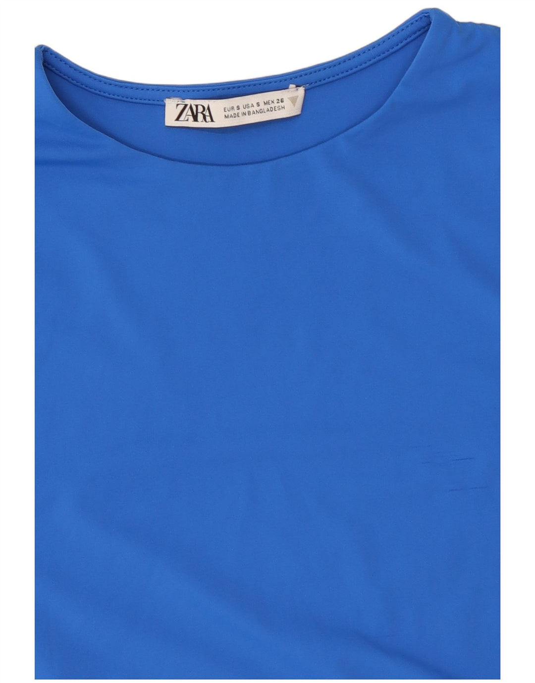 Zara Womens Crop T-Shirt Top UK 8 Small Blue