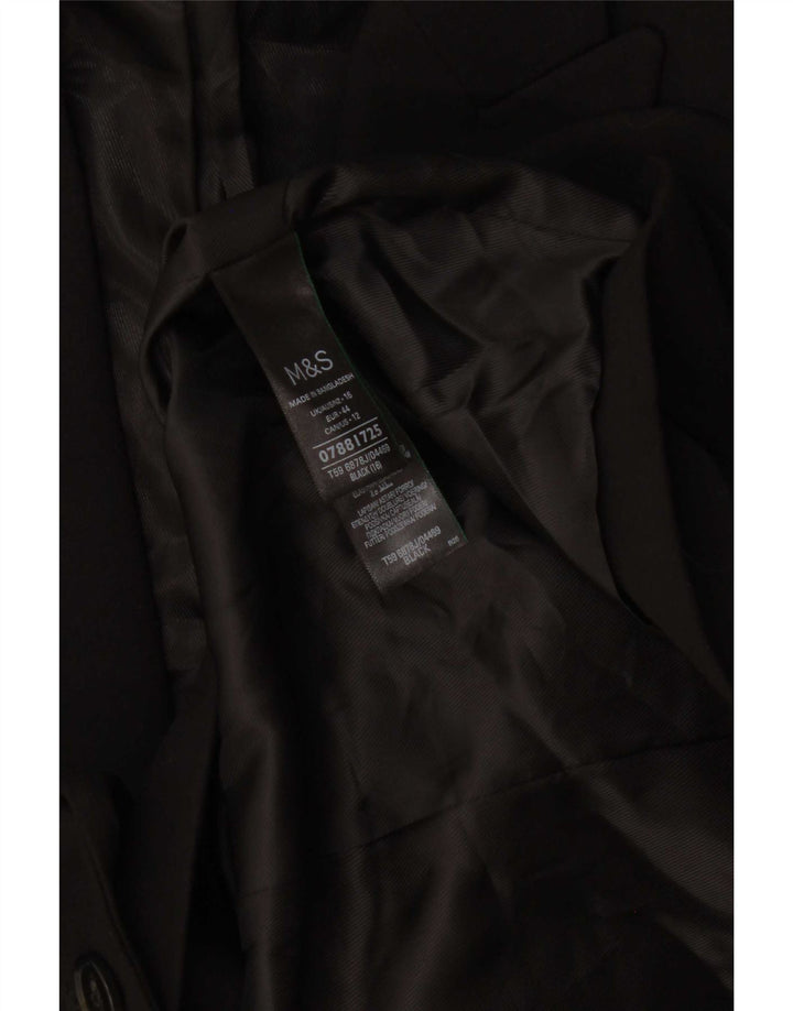 Marks & Spencer Dame 1-knaps blazerjakke UK 16 Stor sort polyester