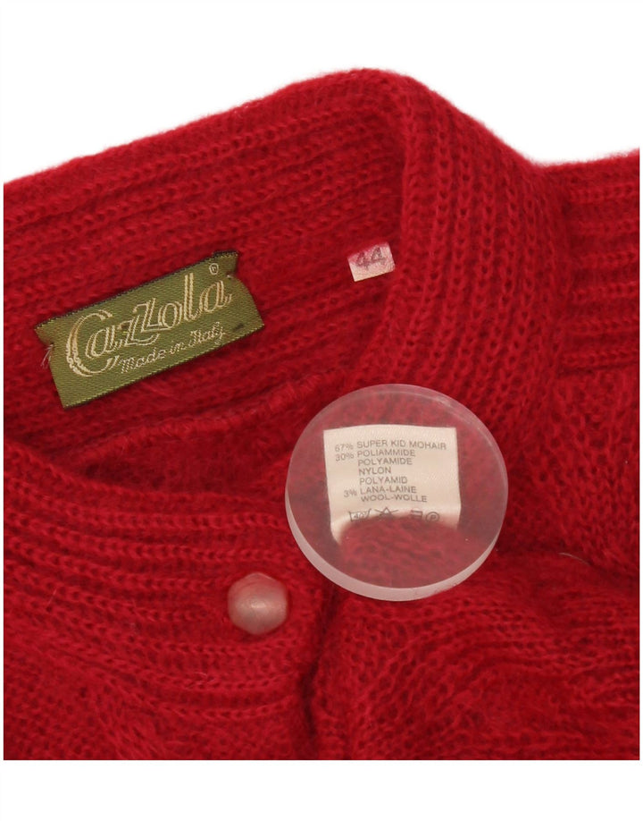 Vintage dame cardigan sweater IT 44 Medium Red Mohair