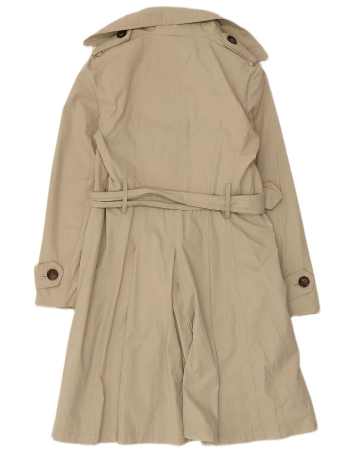 Zara Dame Dobbeltradet Trench Coat UK 14 Stor Beige Polyester