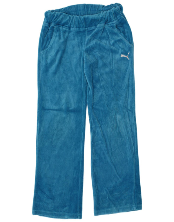 Puma Boys Velvet Tracksuit Bukser 9-10 år Små blå bomuld