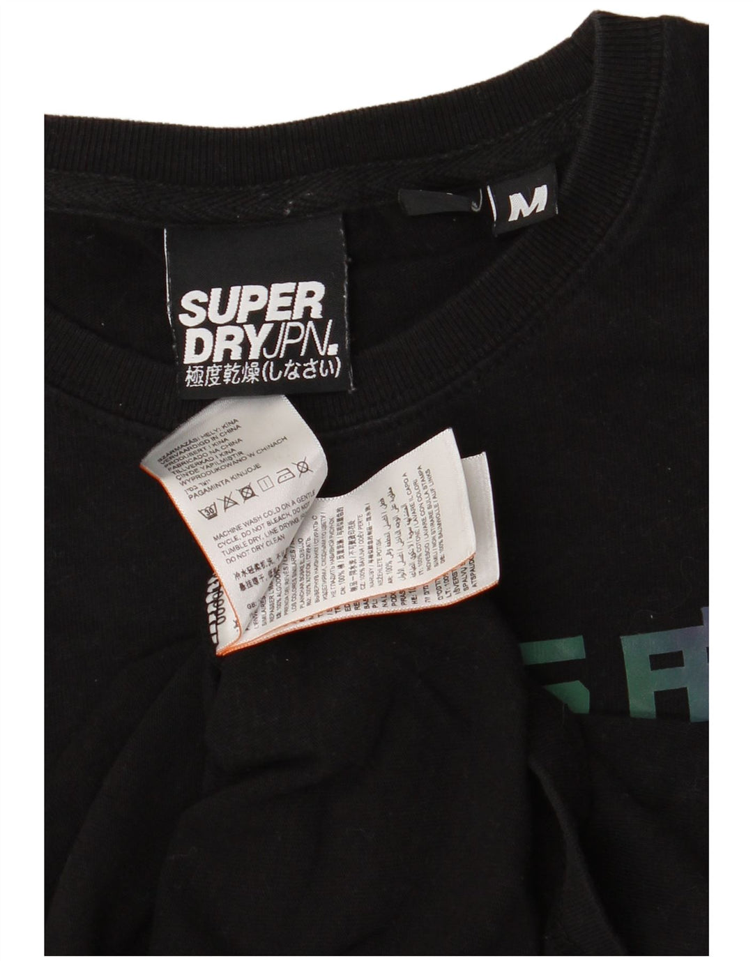 Superdry Herre grafisk T-shirt Top Medium Sort Bomuld