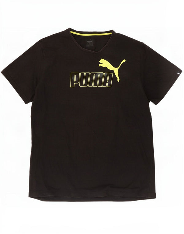 Puma Herre Grafisk T-Shirt Top 2XL Sort Bomuld