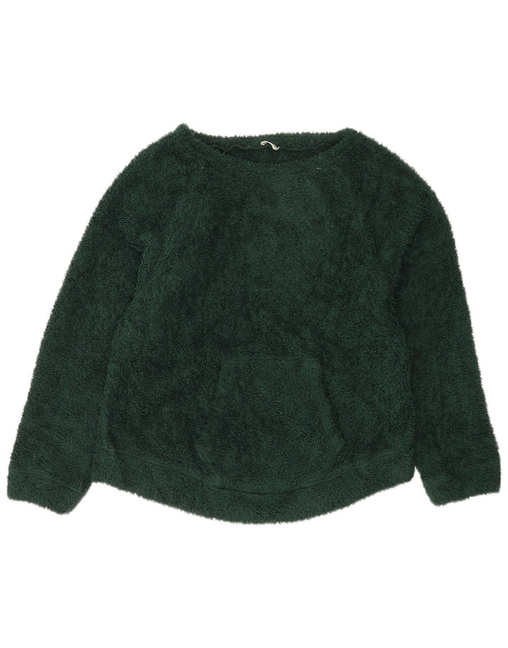 Benetton Dame Oversized Fleece Jumper UK 10 Lille Grøn Polyester