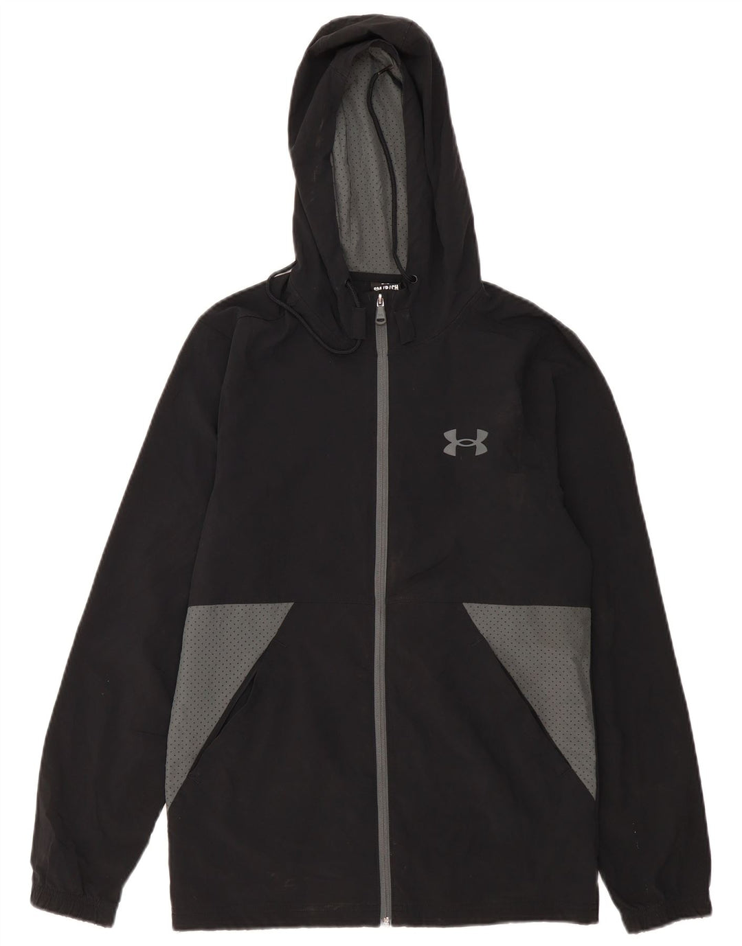 Under Armour Regnjakke med hætte til mænd UK 36 Small Black Colourblock