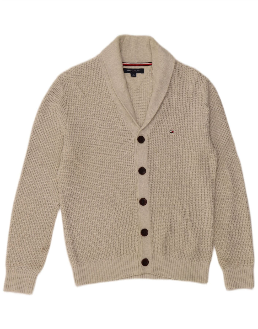 TOMMY HILFIGER Cardigan sweater til mænd, lille grå bomuld