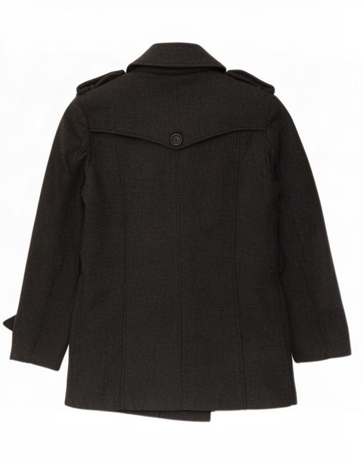 Zara Herre Pea Coat UK 38 Medium Grey