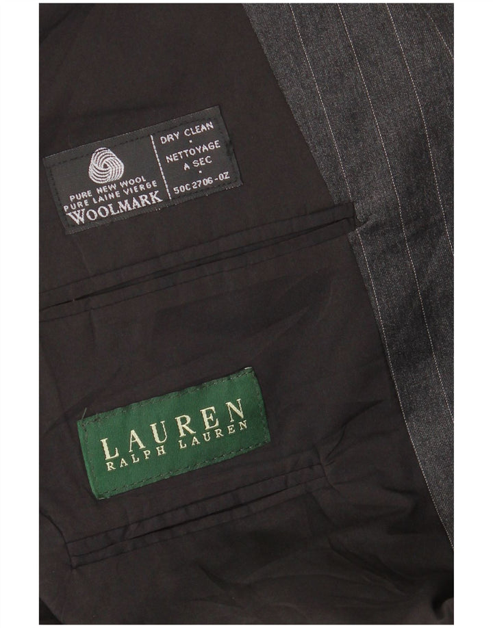 Ralph Lauren Herre 2-knaps blazerjakke UK 42 XL Grå nålestribet uld