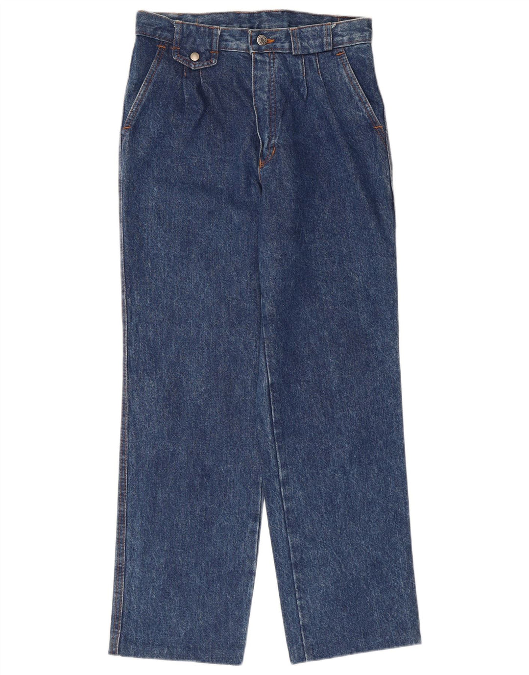 VINTAGE Højtaljede lige jeans til kvinder W28 L27 Marineblå