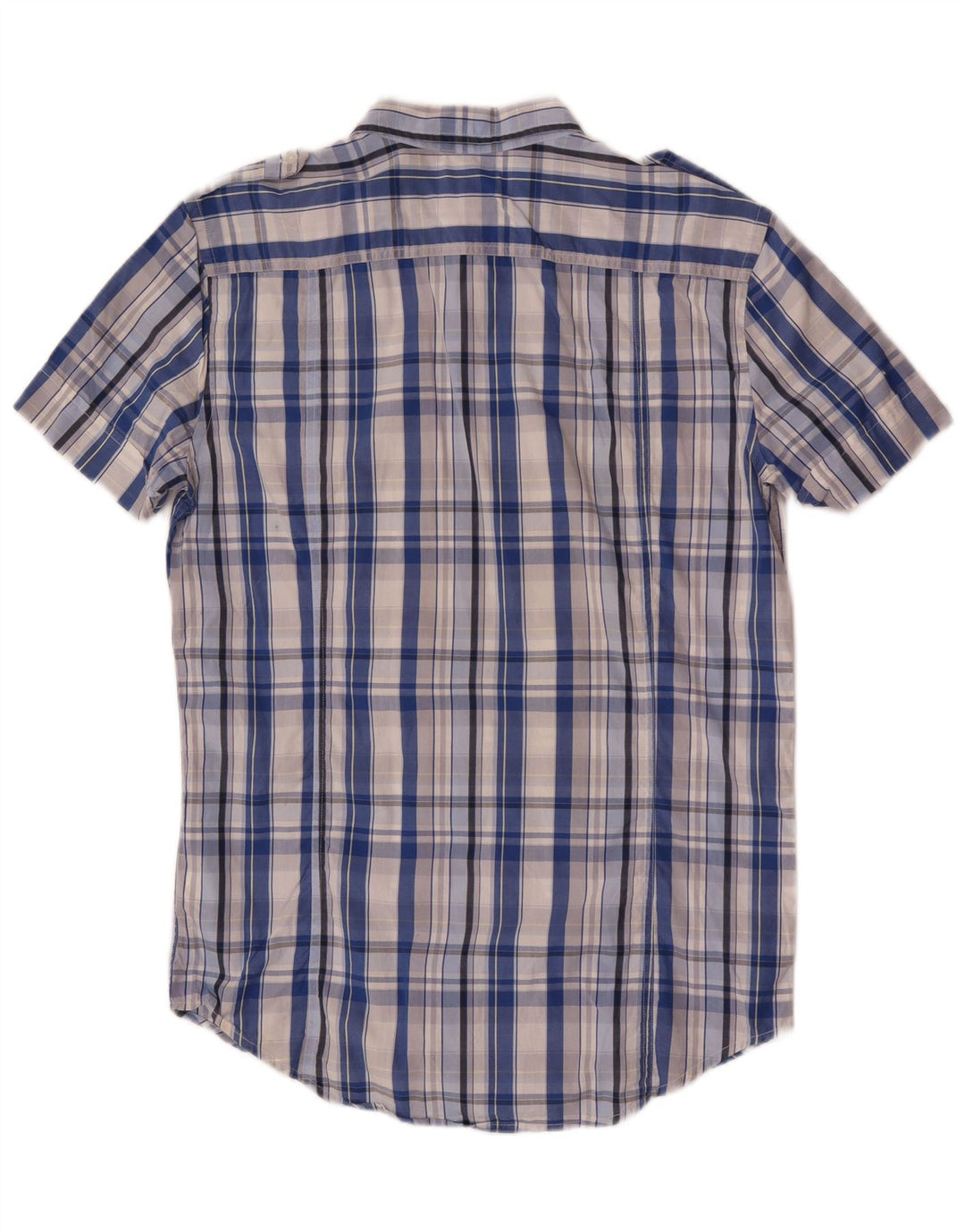 Diesel Herre Kortærmet Military Shirt Medium Blue Ternet Bomuld