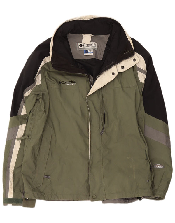 Columbia Mens Omni-Shield Windbreaker Jacket UK 42 XL Khaki Colourblock