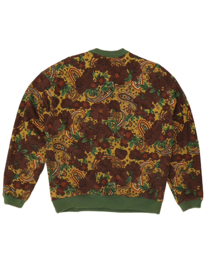 Vintage Dame Sweatshirt Jumper UK 16 Large Multicolored Floral