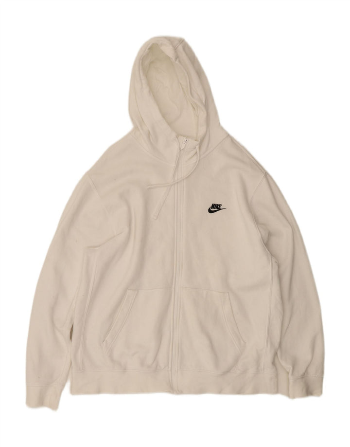 NIKE Mens Zip Hoodie Sweater XL White Vintage Nike and Second-Hand Nike from Messina Hembry 