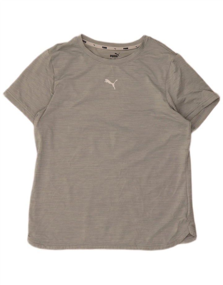 Puma Herre T-Shirt Top Medium Grey Flecked Polyester