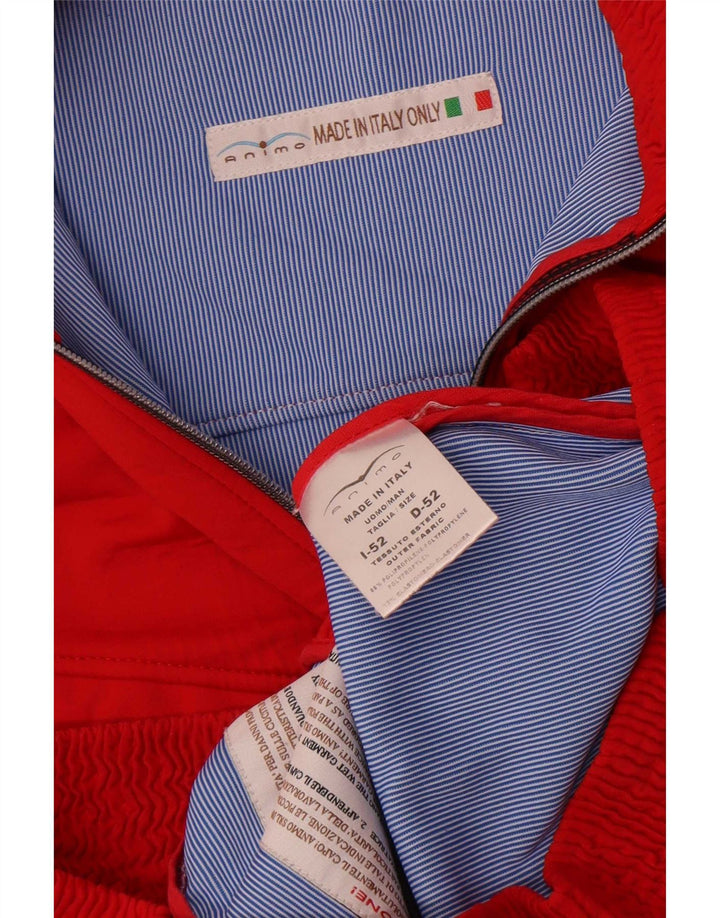 Vintage Herre Utility Jacket IT 52 XL Rød polyurethan