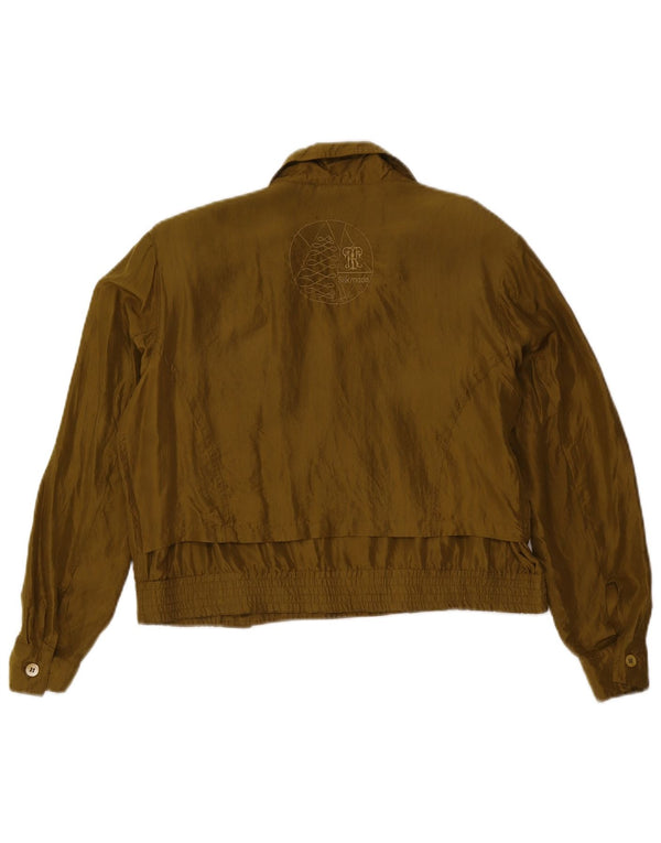 Vintage Dame Oversized Dobbeltradet Bomber Jacket UK 10 Small Khaki