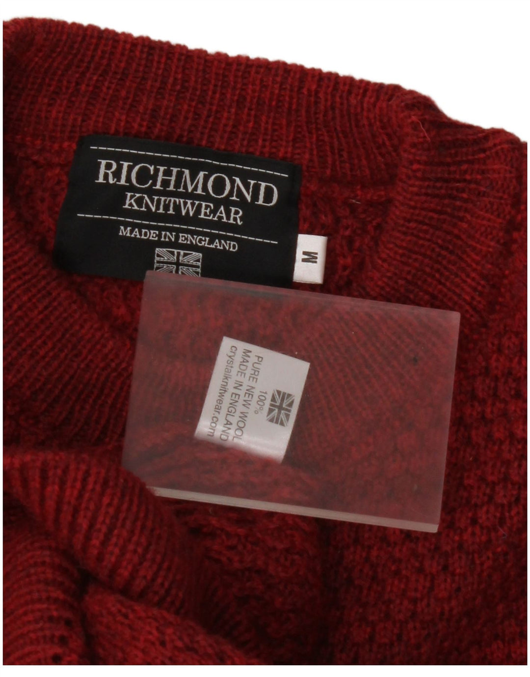 RICHMOND Herre Crew Neck Jumper Sweater Medium Rød Ny Uld