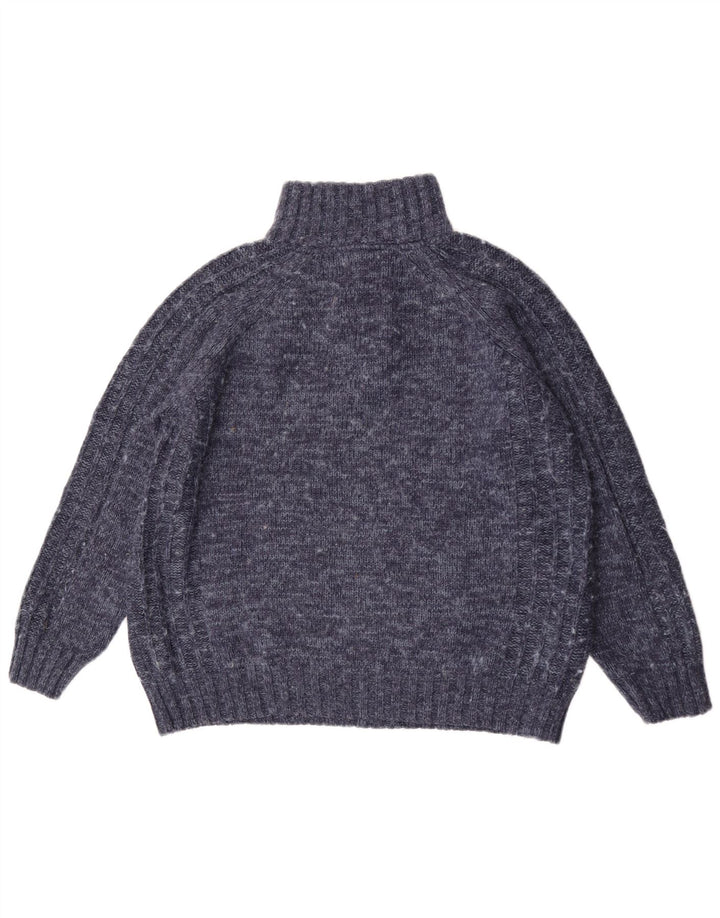 Marks & Spencer Herre Regular Fit Zip Neck trøje Sweater Large Blue Flecked