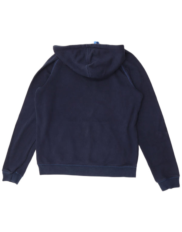 Adidas Mens Graphic Hoodie Jumper Medium Navy Blue Cotton