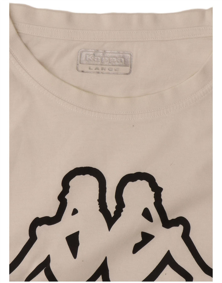 Kappa Herre Grafisk T-Shirt Top Stor Hvid