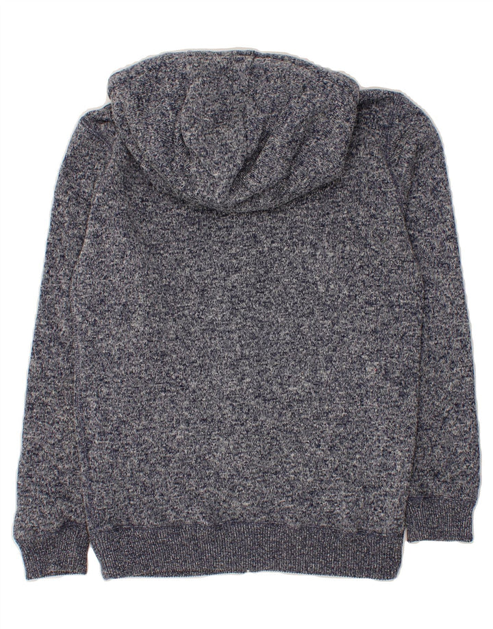 QUIKSILVER Mens Zip Hoodie Sweater Small Navy Blue Flecked Polyester Vintage Quiksilver and Second-Hand Quiksilver from Messina Hembry 