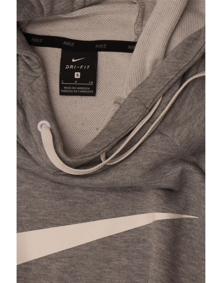 Nike Dri Fit grafisk hættetrøje til mænd, lille grå flækket
