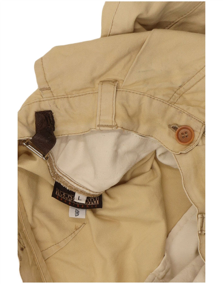 NAPAPIJRI Mens Cargo Shorts Large W34  Beige Cotton
