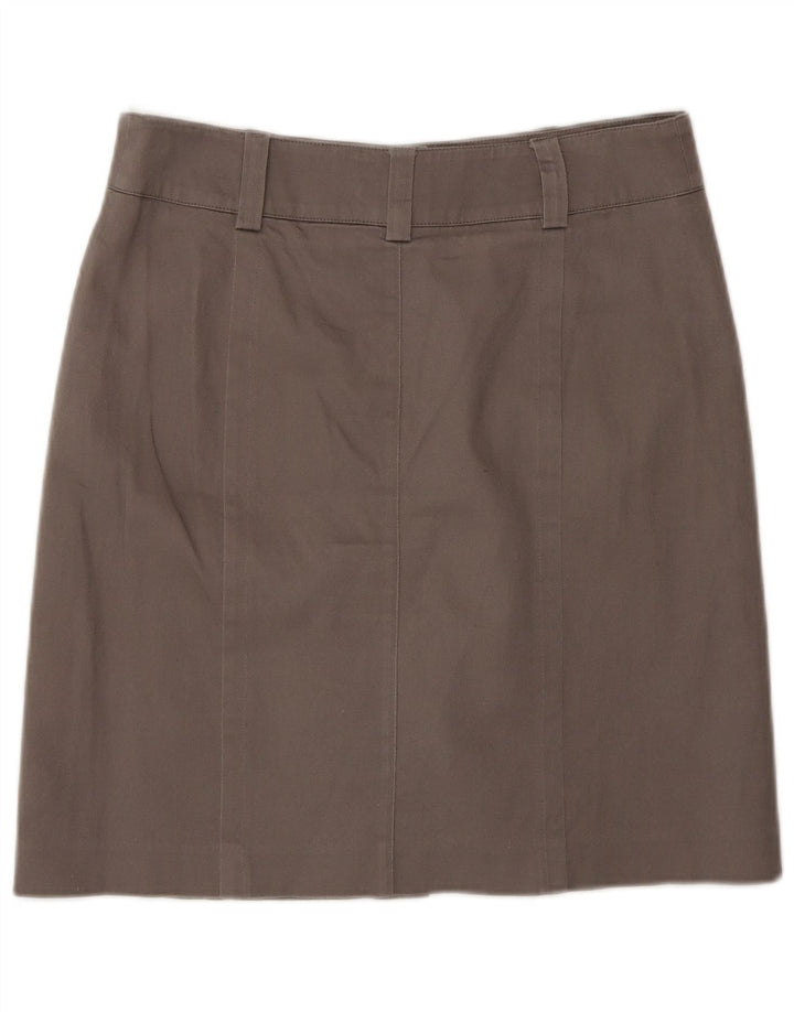 Oasis Womens Regular Midi Skirt US 10 Large W30 Brown Bomuld