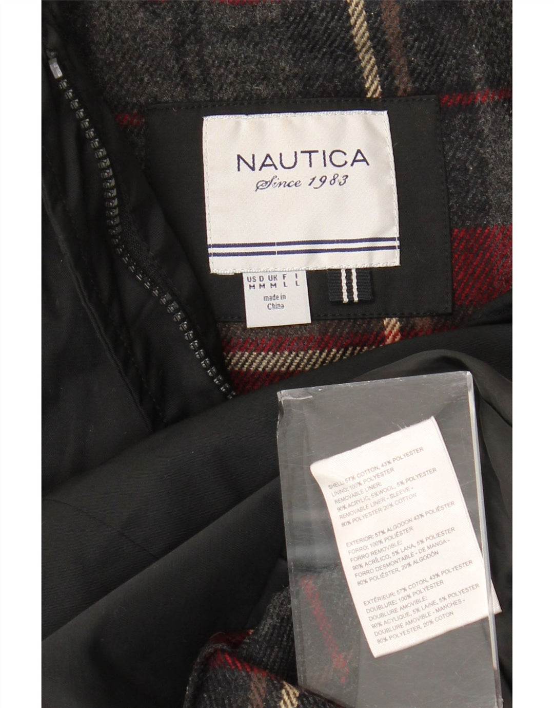 Nautica Dame Duffel Coat UK 14 Medium Sort Bomuld