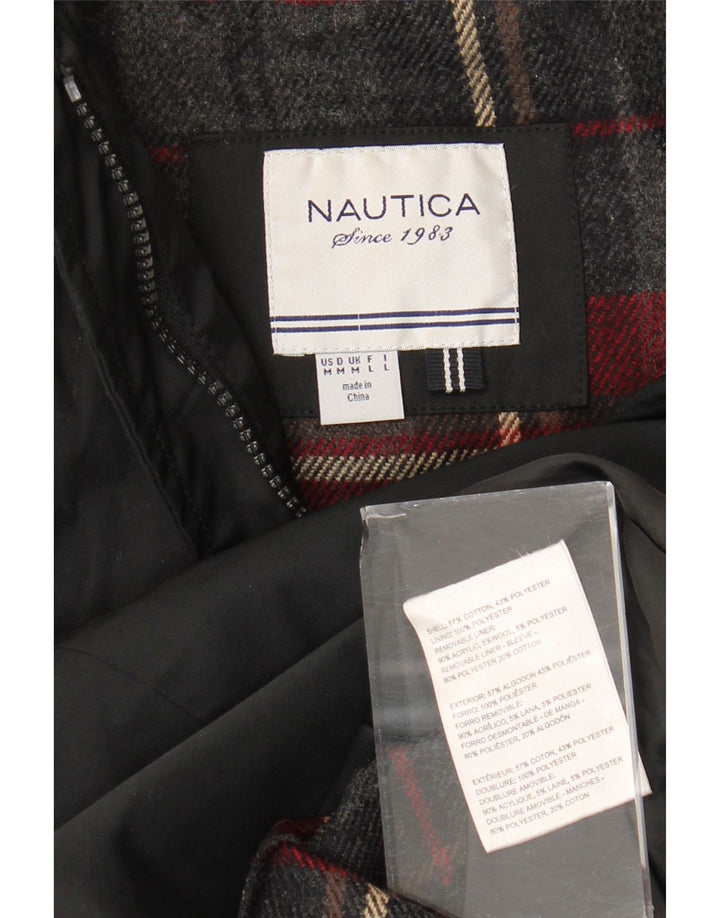 Nautica Dame Duffel Coat UK 14 Medium Sort Bomuld