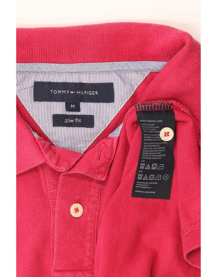 Tommy Hilfiger Herre Slim Fit Polo Shirt Medium Pink Bomuld