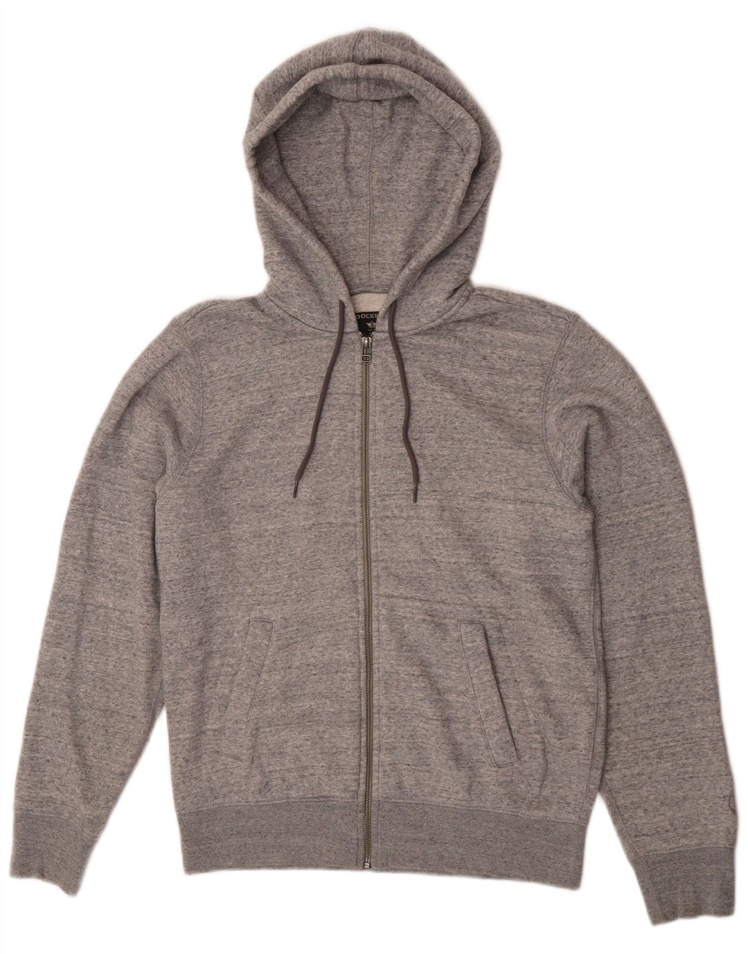 Dockers Herre Regular Zip Hoodie Sweater Small Grå Flecked Bomuld