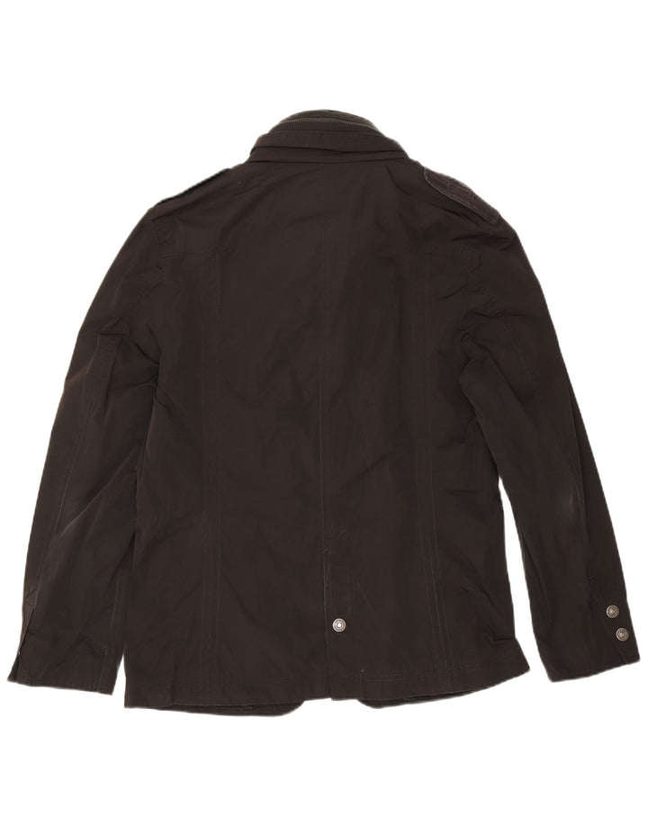 Calvin Klein Herre Military Hooded 2 Button Blazer Jacket UK 36 Small Black