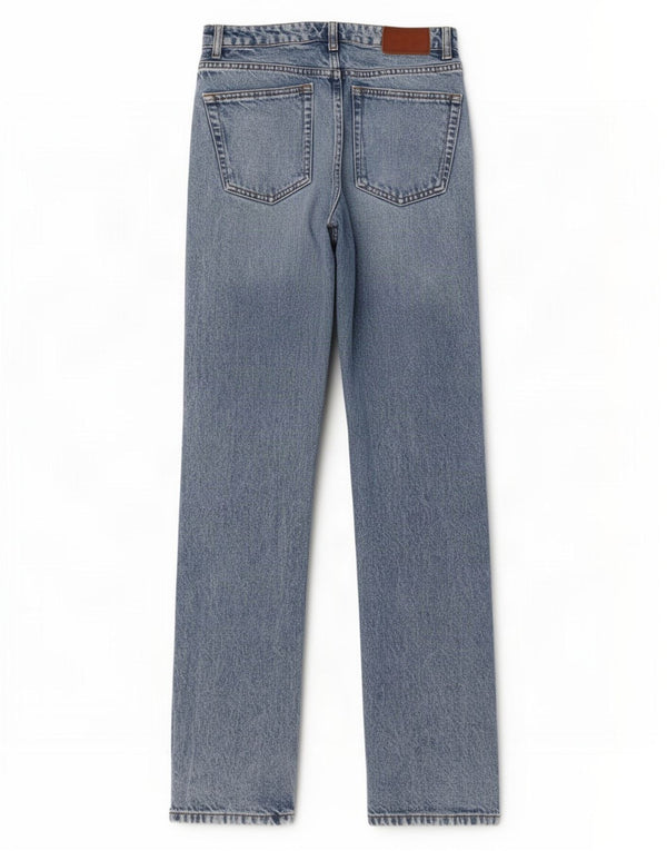 Zara Dame Straight Jeans EU 38 Small W28 L32 Blå Bomuld