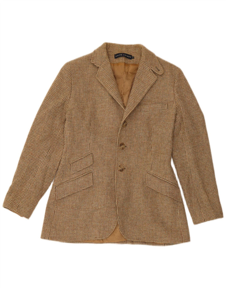 Ralph Lauren Dame 3-knaps blazerjakke US 10 Stor brun ternet