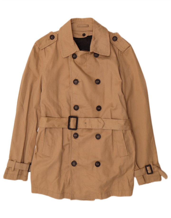 ZARA Trench Coat til mænd UK 40 Stor Beige Bomuld