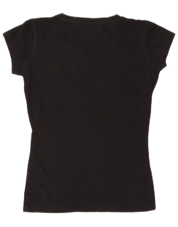 Russell Athletic Womens Graphic T-Shirt Top UK 14 Medium Black