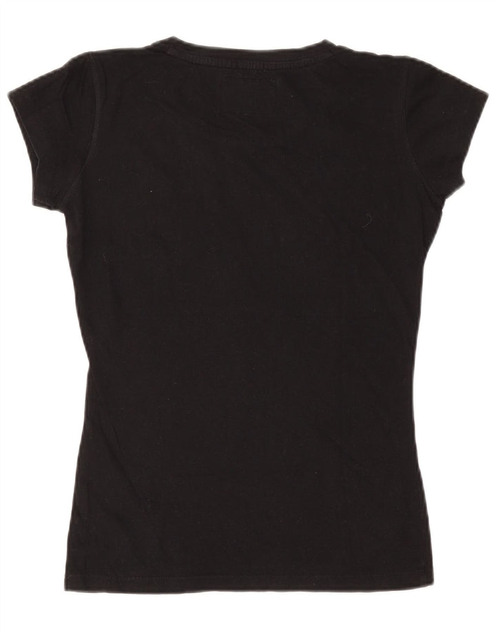 Russell Athletic Dame Grafisk T-Shirt Top UK 14 Medium Sort