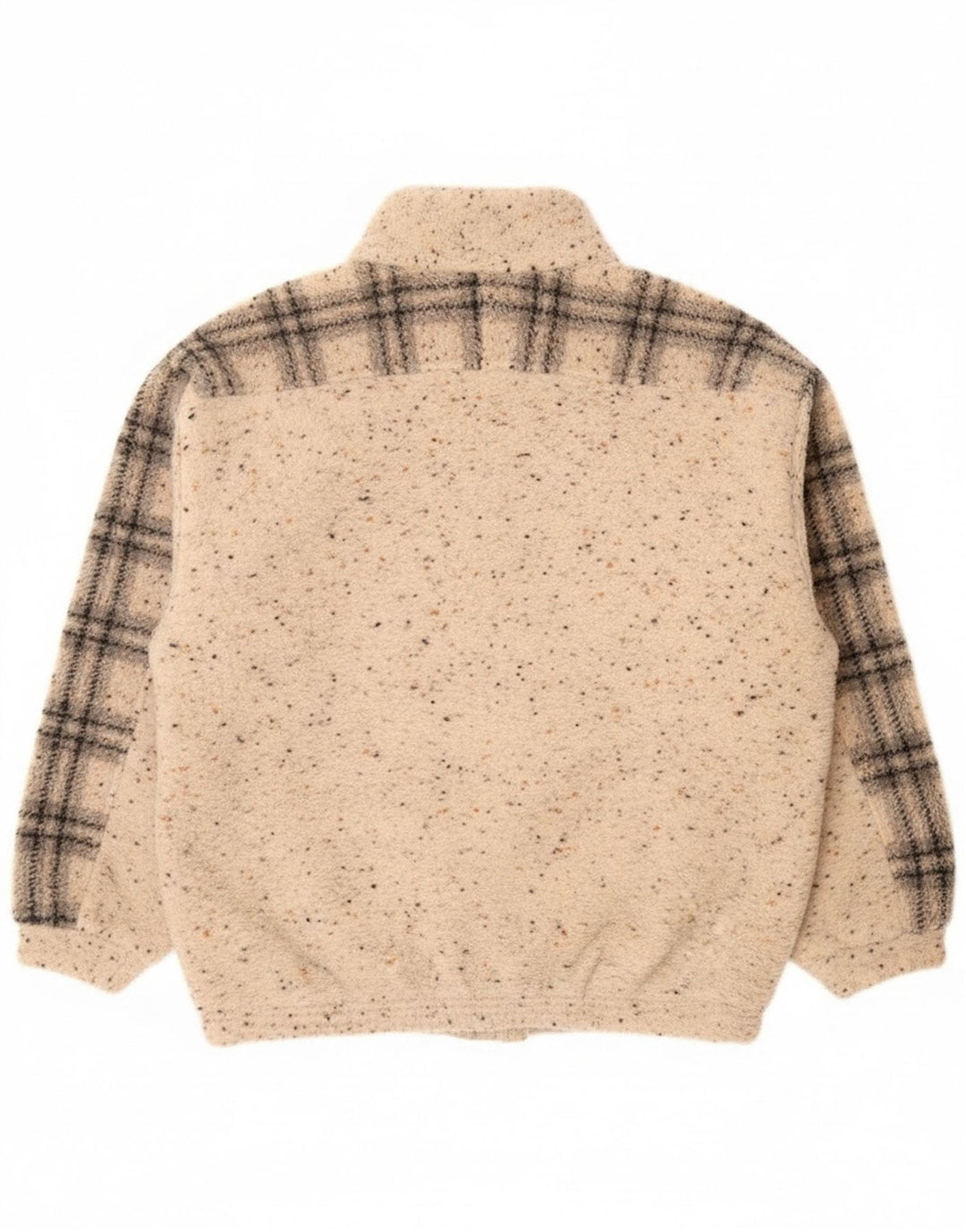 Alessandro Magno Herre Zip Neck Jumper Sweater Large Beige Flecked Wool