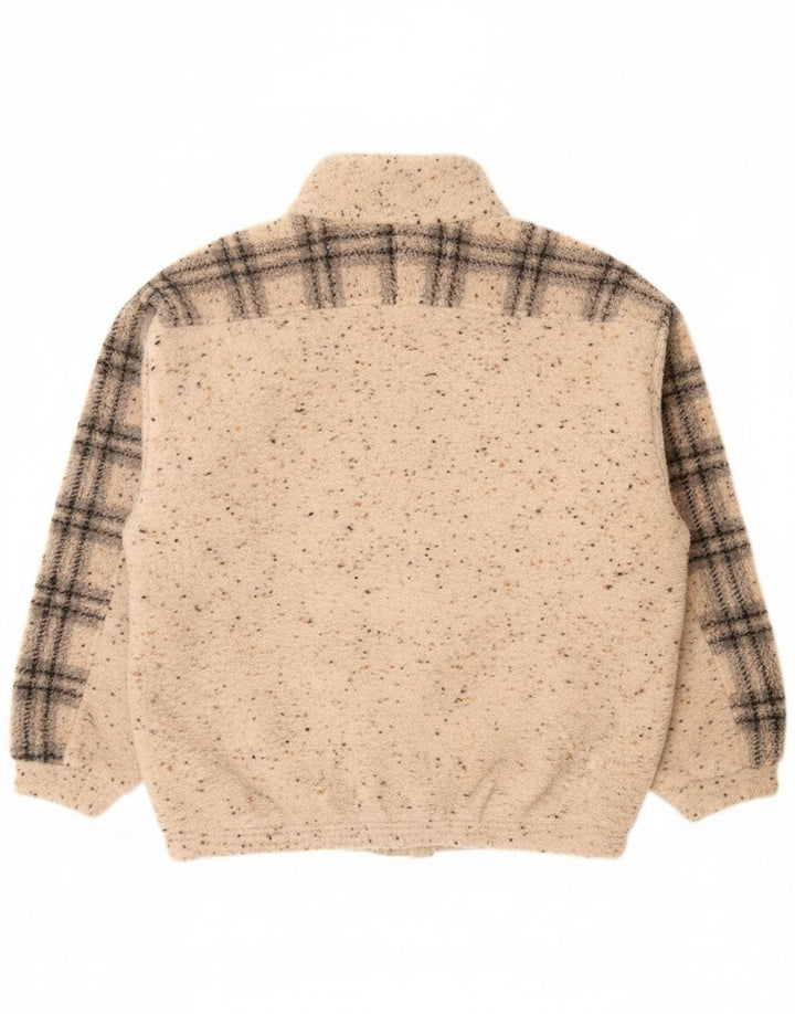 Alessandro Magno Herre Zip Neck Jumper Sweater Large Beige Flecked Wool