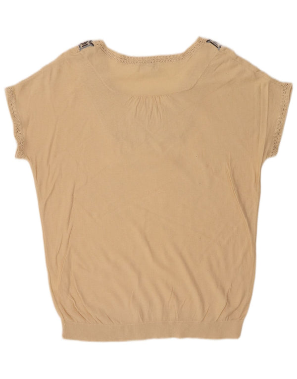 Monsoon Damebluse Top UK 14 Medium Beige Fair Isle