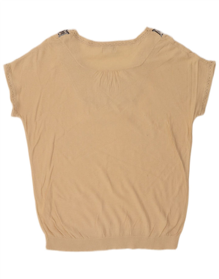 Monsoon Damebluse Top UK 14 Medium Beige Fair Isle