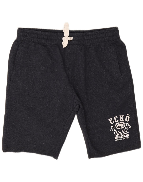 Ecko Unltd Herre grafiske sportsshorts store marineblå polyester