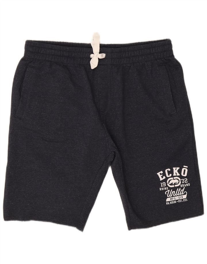 Ecko Unltd Herre grafiske sportsshorts store marineblå polyester