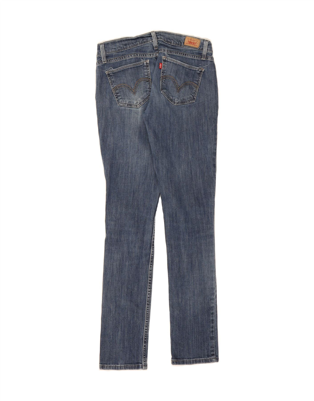 LEVI'S Womens 524 Super Low Skinny Jeans US 7 Medium W28 L32 Navy Blue Vintage Levi's and Second-Hand Levi's from Messina Hembry 